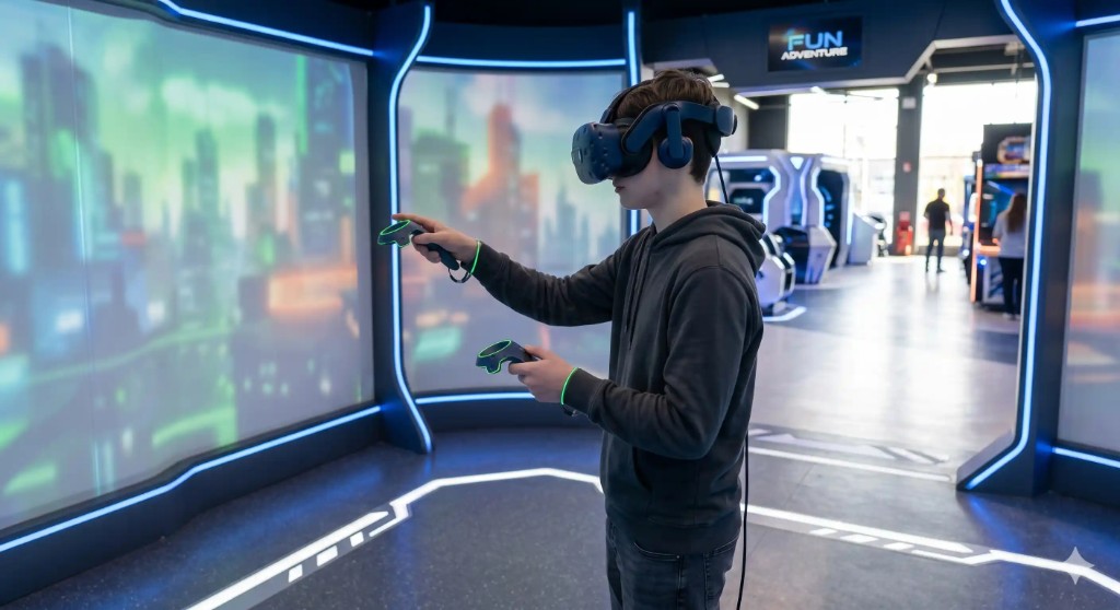 VR arcade gaming at Fun Adventure Dubai